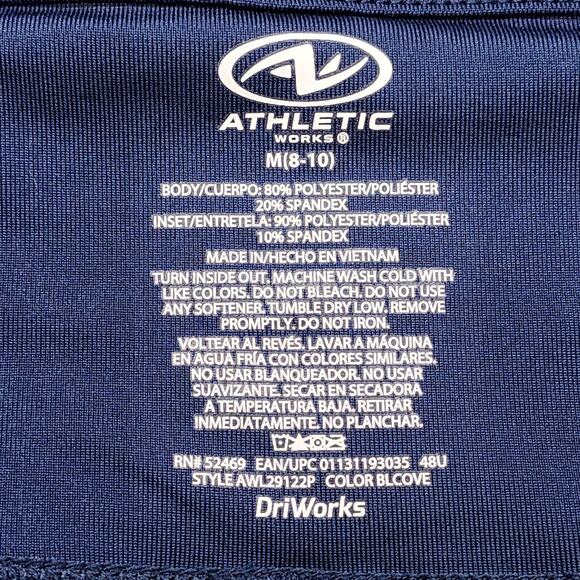 Athletic Works Leggings Womens M Blue Tropical Floral Crop Capri Workout Yoga - Picture 3 of 8